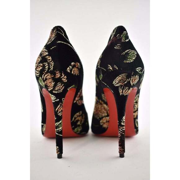 Christian Louboutin Pigalle Follies 100 Black Velvet Red Glitter Heel Pump 36 - Picture 11 of 11
